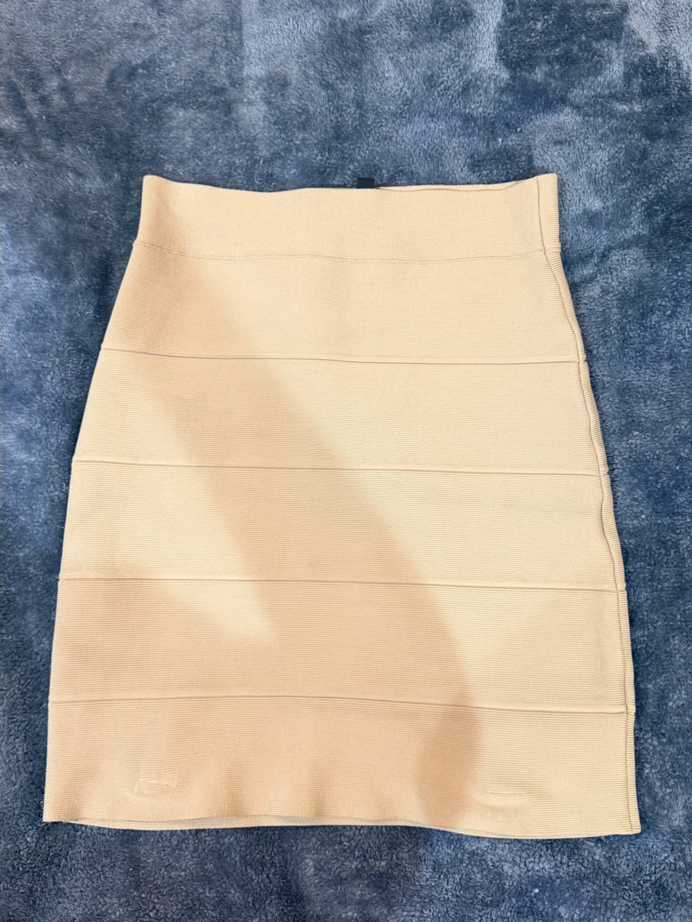 BCBGMaxAzria Cream Structured Bandage Pencil Skirt